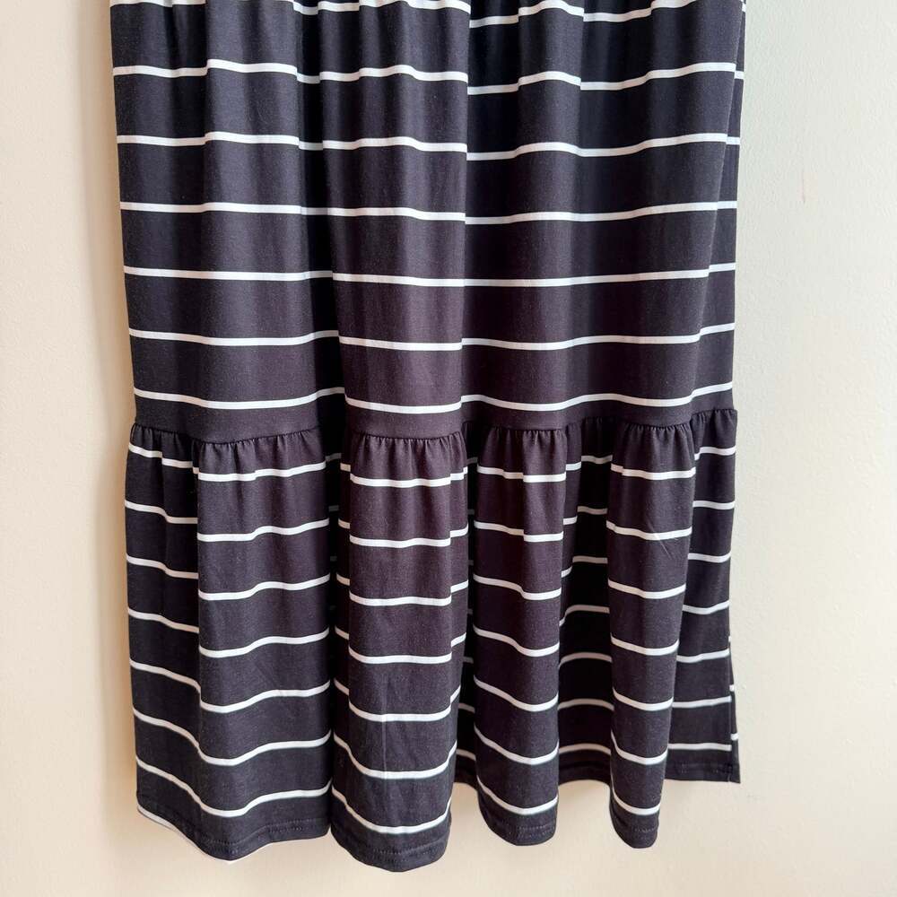 Women's Summer Casual Short Sleeve T Shirt Dress with Pockets Striped Size Mediu - Picture 2 of 9